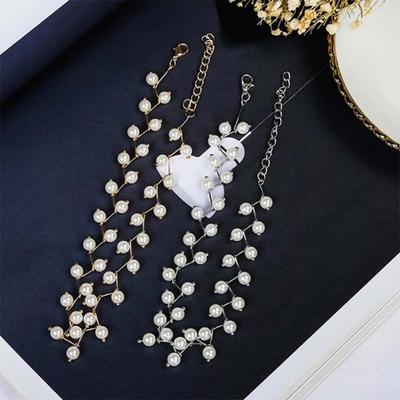 Regalo di gioielli per feste con collana girocollo con perline finte ramificate da donna