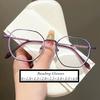 Purple Silk Fashionable Reading Glasses Vintage Silver High-End Reading Glasses Personalized Metal Frames Presbyopia Eyewear