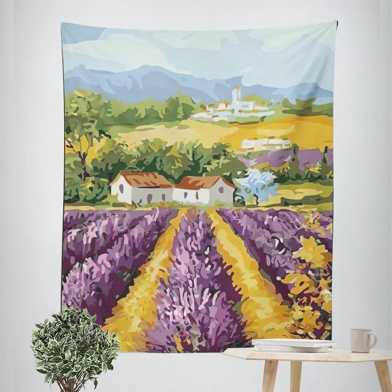 

Картина маслом Пейзаж Красивый Декоративный Гобелен Украшение Стены Дома Офис Гостиная Гобелен 100x75cm