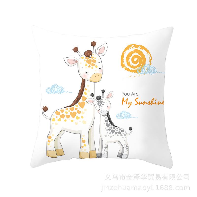 Cute Animal Cartoon Print Pillow Cover Shopee Home Supplies Car Sofa Cushion Cover