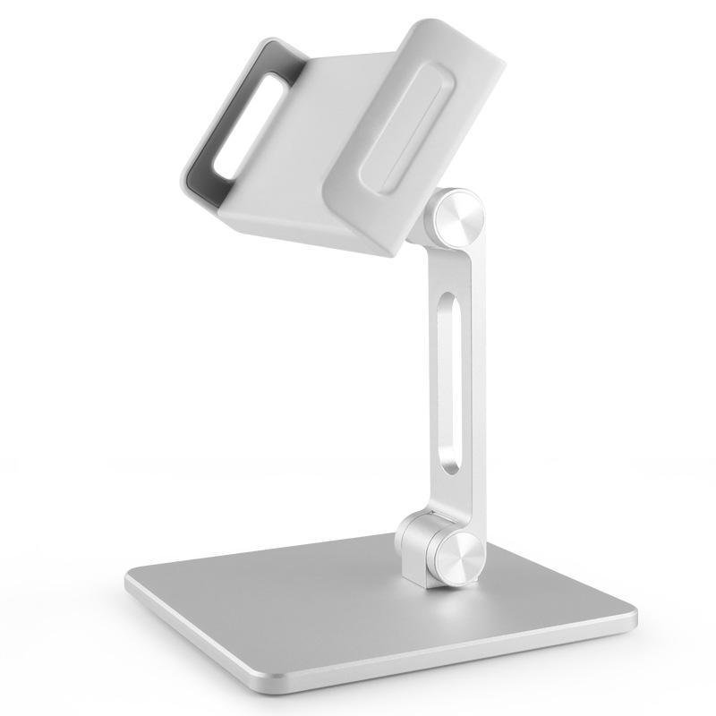 

Aluminum Alloy Tablet Stand Portable Desktop Phone Lazy Person Folding Support Scratch Resistant срібний