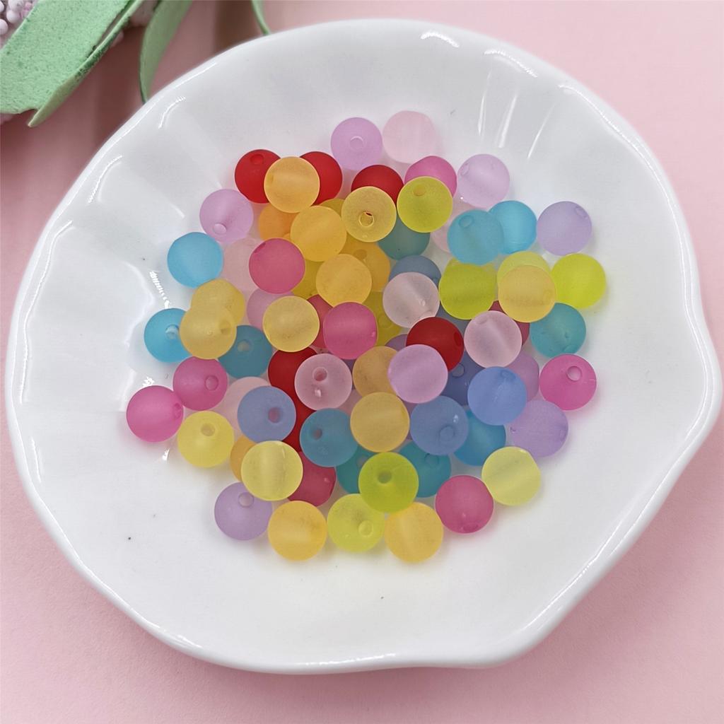 6mm 80Pcs for Jewelry Making Colorful Acrylic Frosting Beads DIY Jewelry Bracelets Necklaces Earrings Crafts Handmade Material
