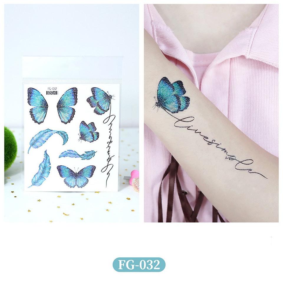 1pc Glitter Gradient Butterfly Wing Tattoo Eyeliner Face Sticker for Kids' Eye Makeup DIY