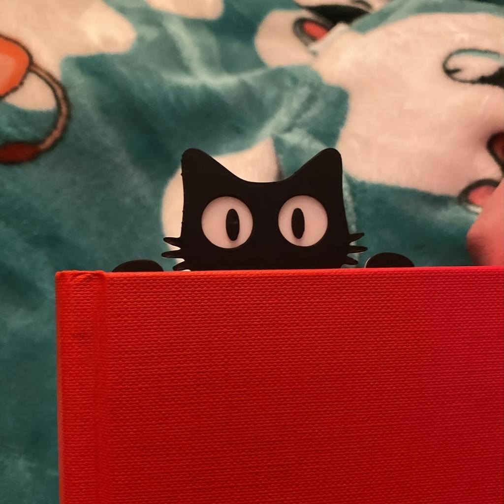 2D Acrylic Flat Black Cat Head and Paw Bookmark Is Perfect for Giving To Cat Lovers, Students, Teachers, Readers and Book Lovers