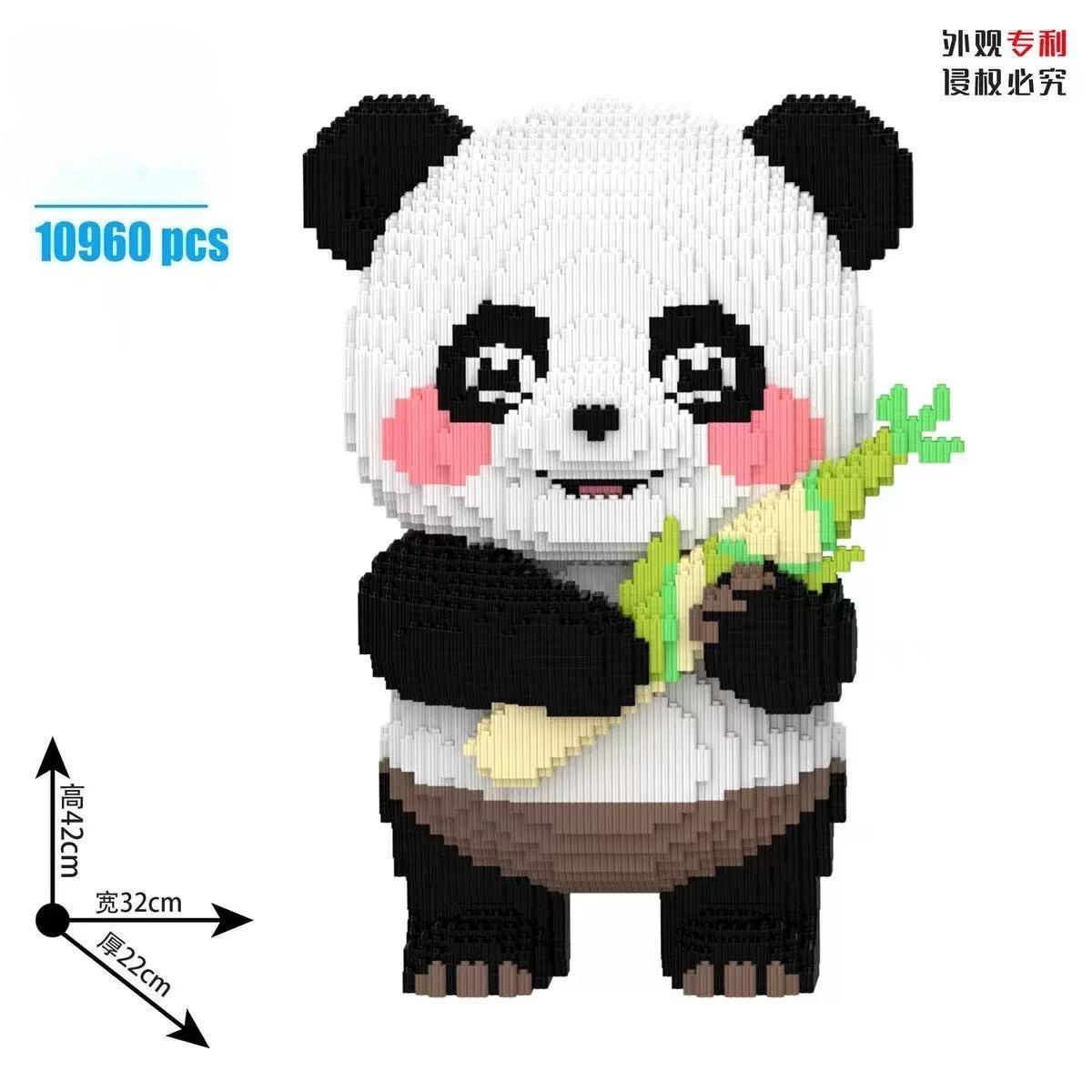 40cm Cute Giant Panda Blocks Toy Loves To Eat Bamboo Panda Children s Toy Gift Assembled Adult Building Block Toy Birthday Gift