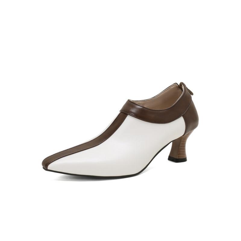 Fashion 2024 new mixed color 5.5cm high-heeled shoes Black White Spring Summer Outdoor Leisure Women's Single Shoes Large Sizes 34-50