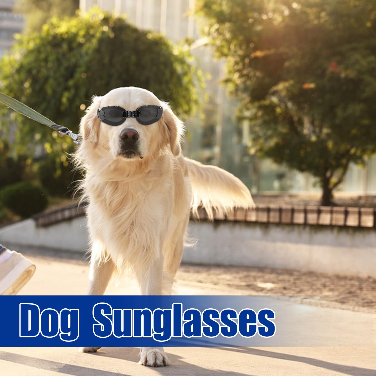 

Dog Goggles Medium Breed Puppy Shades Sunglasses Foldable Anti-Glare Pet Shade With Adjustable Strap For Skiing Seaside CN