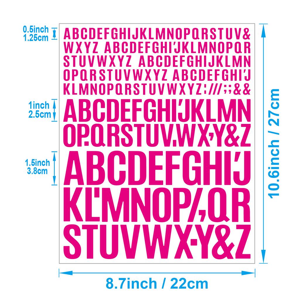 English Letter Stickers 0.5+1+1.5 Inch Scrapbook Holiday Greeting Card Decorative Handbook Letter Stickers