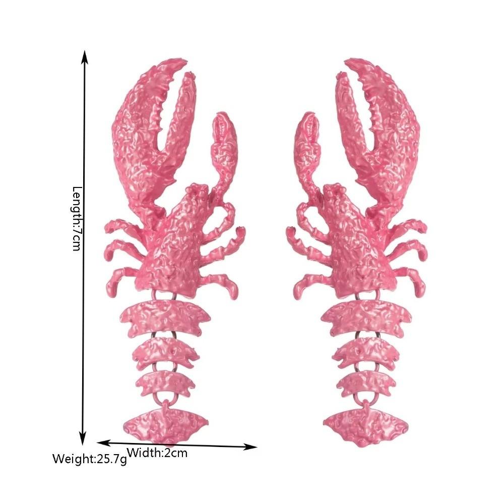 Large Size Lobster Earrings Metal Animal Drop Earrings Unique Crayfish Pendant Earrings Casual