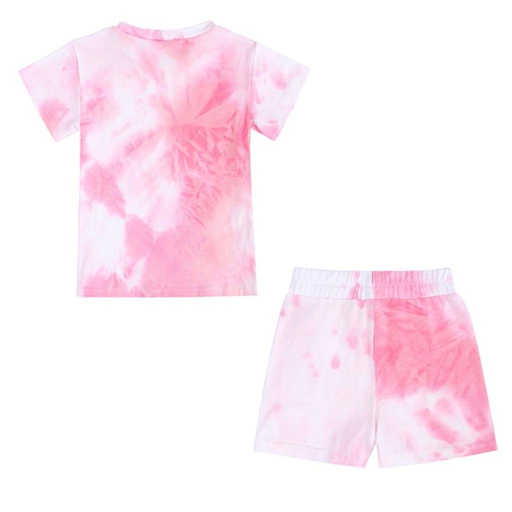 Kinder Tie-Dye Set - Kurzarm & Shorts 2-teiliges Outfit