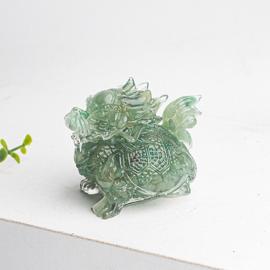 Crystal Turtle Resin Decor With Handcrafted Gemstone For Home Living Room Gift
