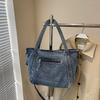 Denim Tote Bag Women's Large Capacity Commuting Shoulder Bag Crossbody Bag