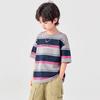 Boys' Casual Striped Letter Print T-Shirt