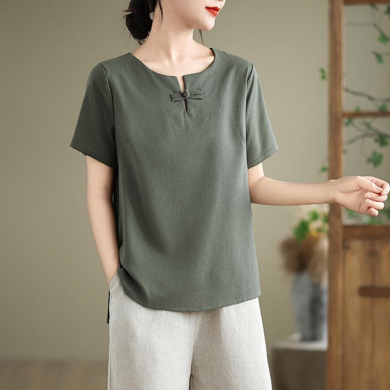 

Linen Zen-Inspired Women s Robe - Summer Tea Ceremony Attire, High-Grade Tang Suit Style XXL армия зеленый