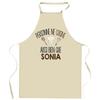Kitchen Apron - Personalized «SONIA» Planetee - Breton Print - Durable Cotton - Adjustable Ties