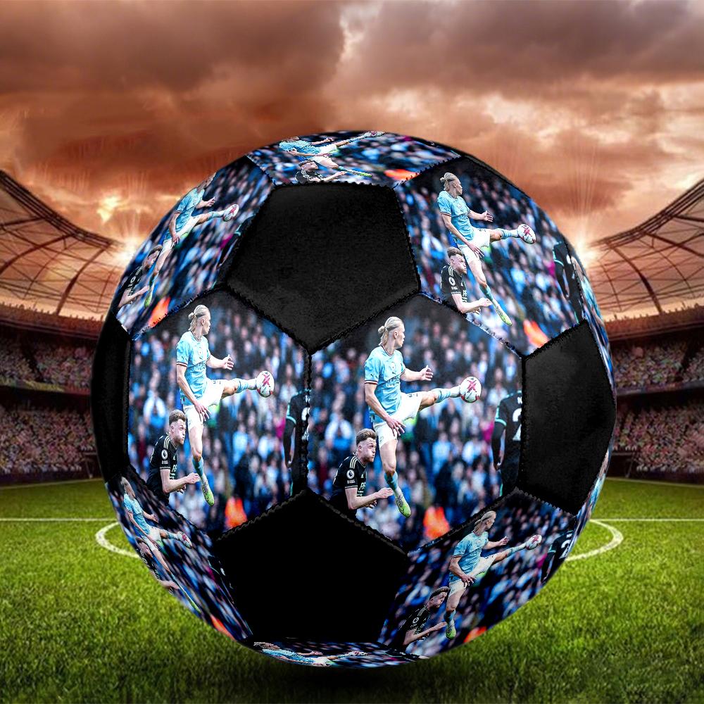 Erling Haaland Indoor Soccer Ball Colorful Machine Stitched PVC Size 5 Team Training Competition Ready Durable High-Bounce Cool Sports Gift