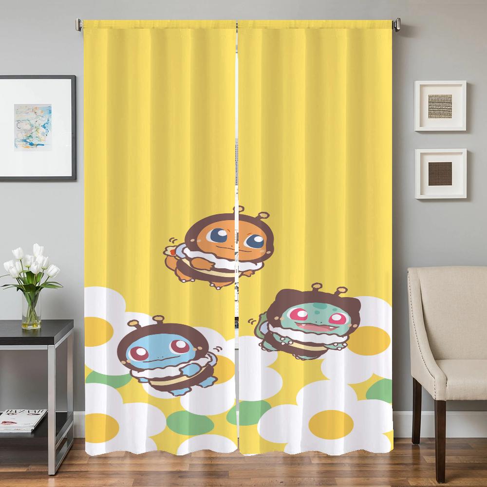 Bedroom Blackout Curtains for Doors Curtains for Living Room 2 Pieces Blackout Curtains Door Curtain P-pokemon-n Partition Shade