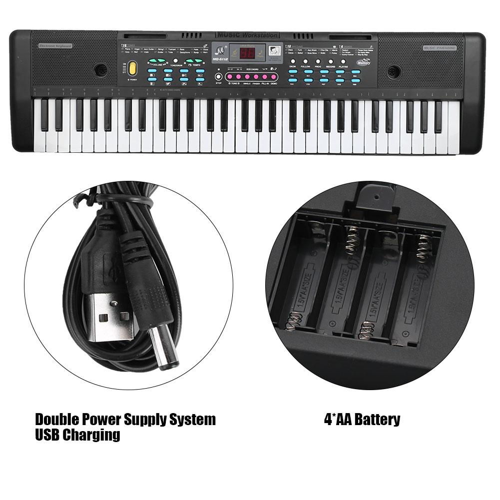 61 Keys Electronic Organ Portable Digital Music Keyboard with Microphone Kids Toy