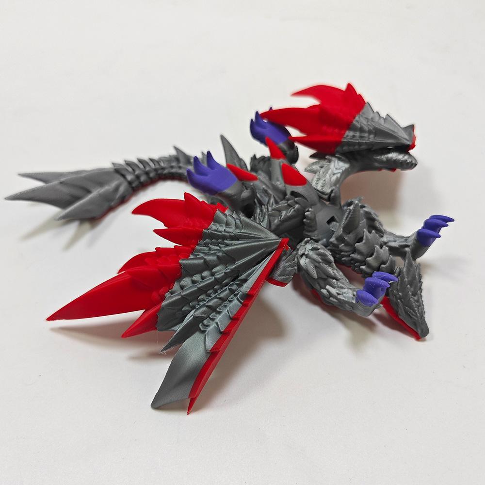 

3D Printed Articulated Dragon Action Figure Collectible Monster Model Toy for Display Collection Creative Decor білий