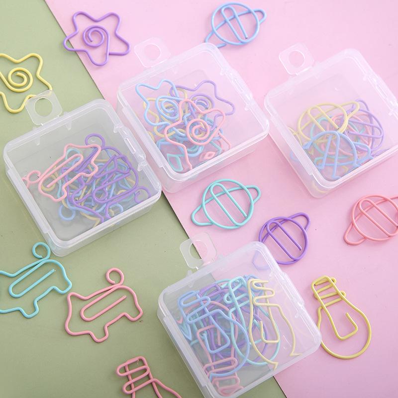 10Pcs Cartoon Planet Paper Clips, Colorful Star Shape Metal Bookmarks for Office School Supplies, Cute Organization Accessories