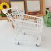Model Shopping Cart Storage Hollow Toy Trolley Container Creative Desktop Stationery Holder  Office