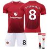 Jugendliche Kinder Erwachsene Individueller Name Fußballtrikots 2024-25 Manchester United Heim #8 B.FERNANDES Trainingsjerseyset mit Socken