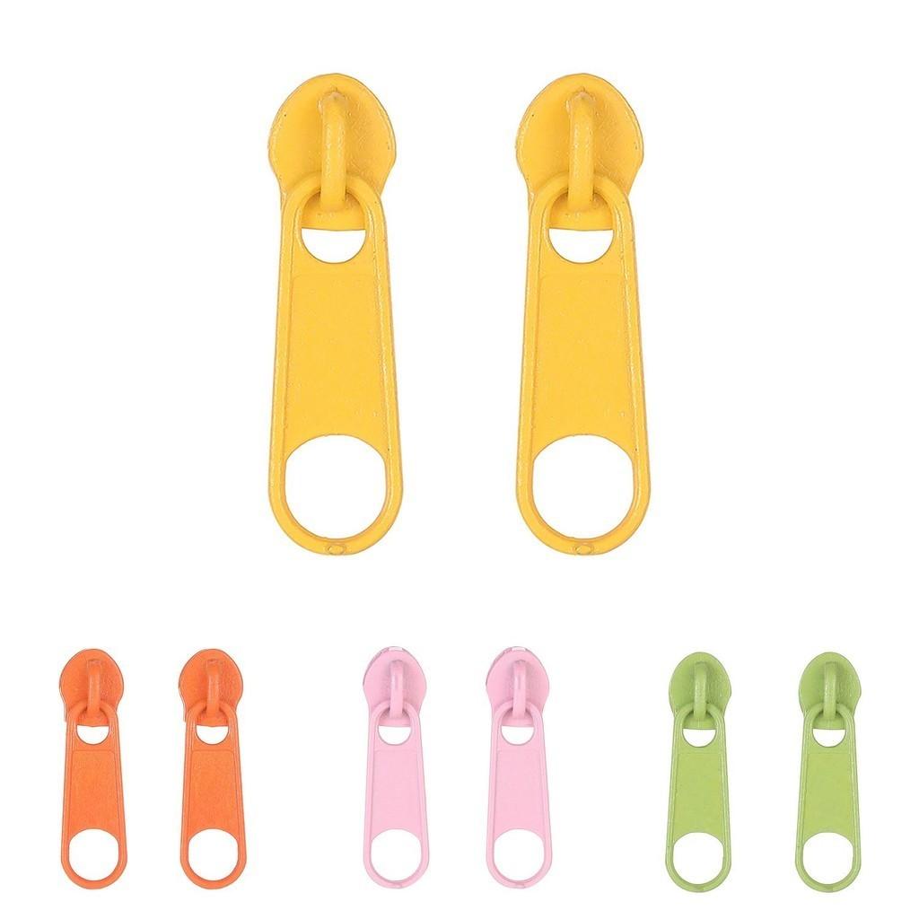 Stylish Multicolor Zipper Earrings Unique Geometric Alloy Design For Women