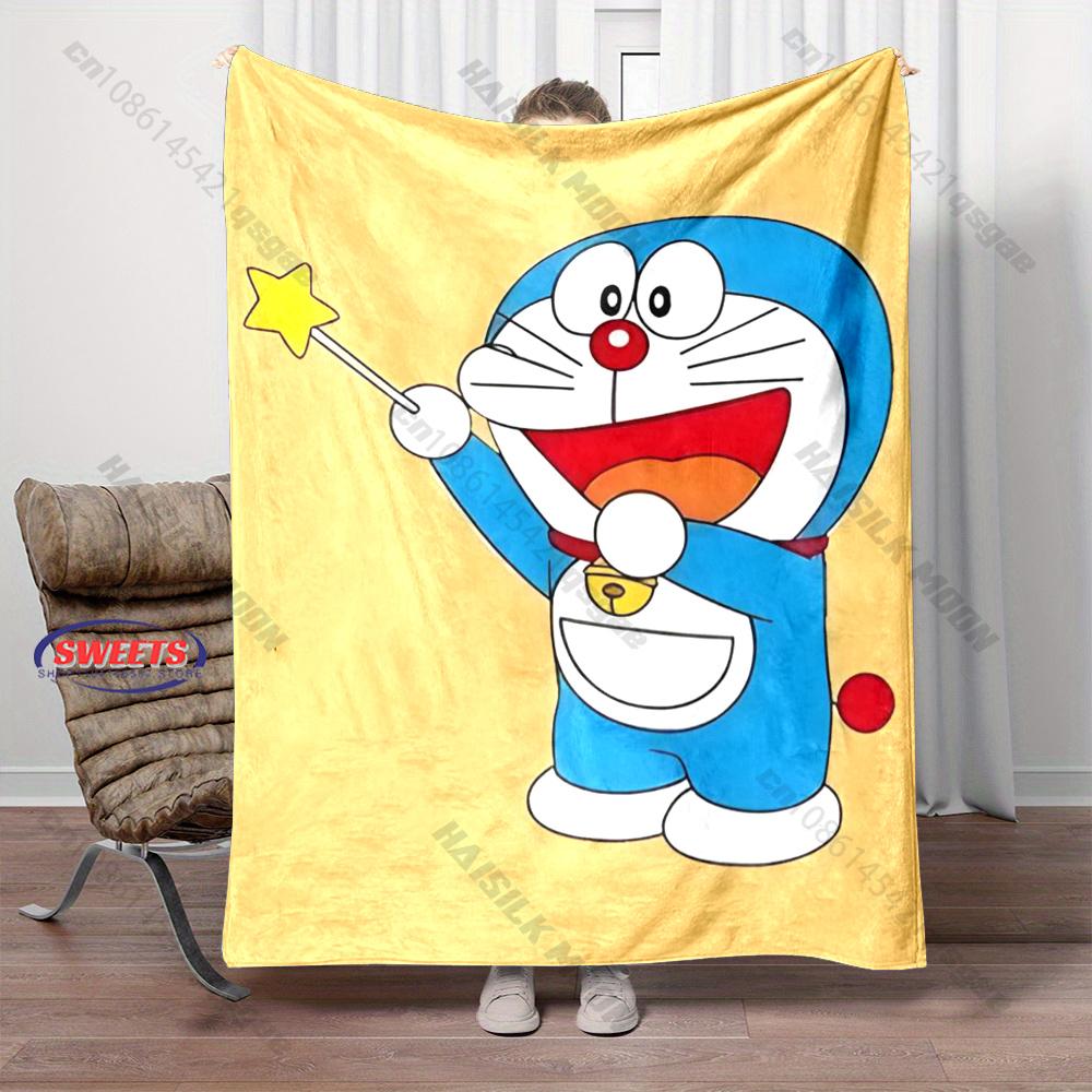 

6 Sizes Doraemon Cartoon Soft Flannel Fluffy Throw Camping Blanket with Jirachi Print,Home Sofa Throw Thin Blanket Fashion Gift 75x90cm
