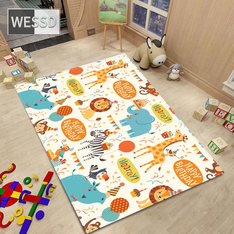 Teppich im nordischen Stil, Cartoon-Tier-Teppich für Schlafzimmer, Kawaii-Raumteppich, rutschfest