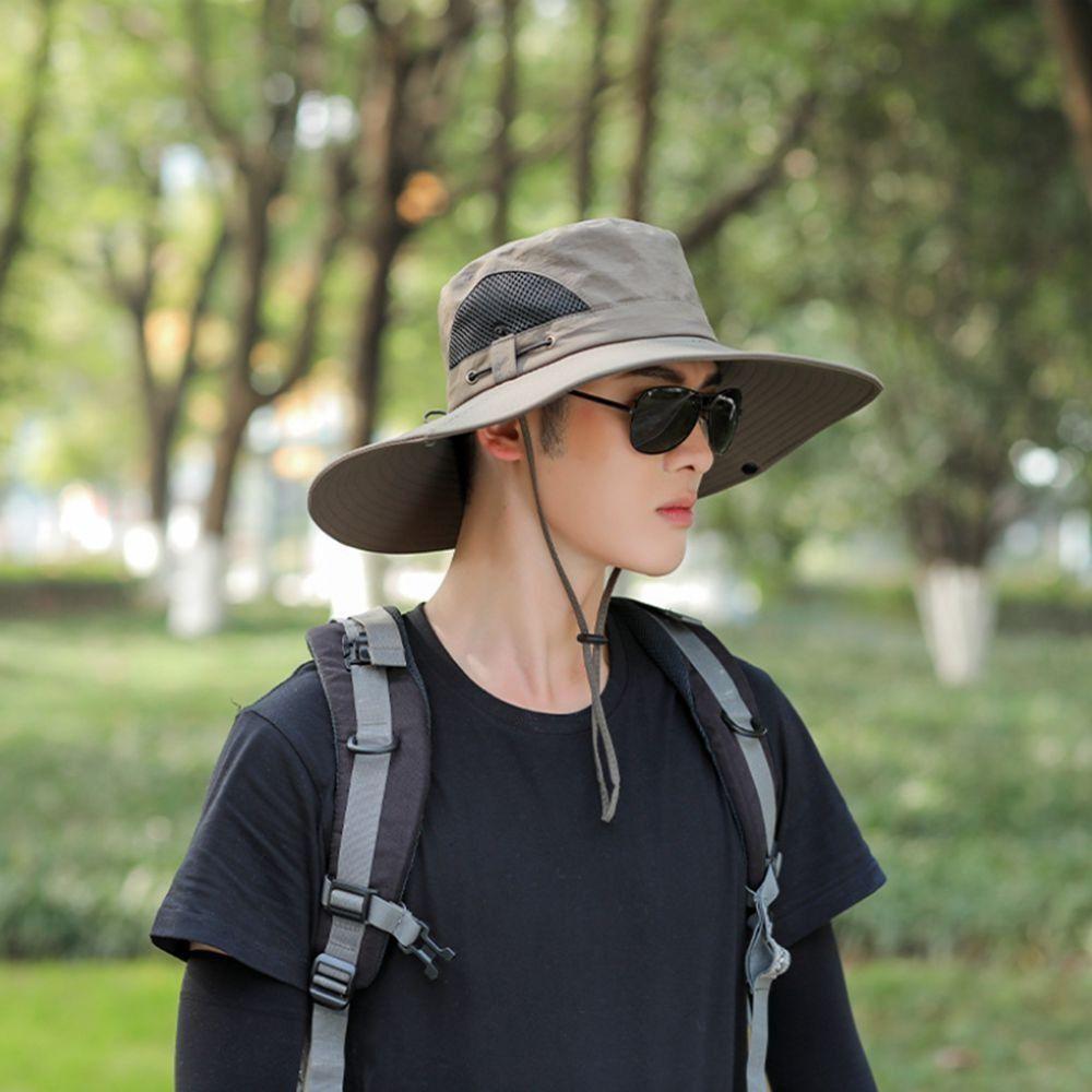 Polyester Fisherman Hat Breathable Fishing Hat Female Large Brim Sun Hat  Outdoor