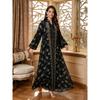 New Arrival Sheer Mesh Embroidered Long Maxi Robe, Elegant Heavy Embroidery Breathable Gown For Holiday Party Evening Dress