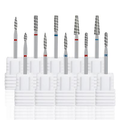 Diamond Nail Bits Tornado Flame Cuticle Drill Bit Manicure Cutter Rotary Burr Drill Accessories Spiral Nail Polishing Mills Tool