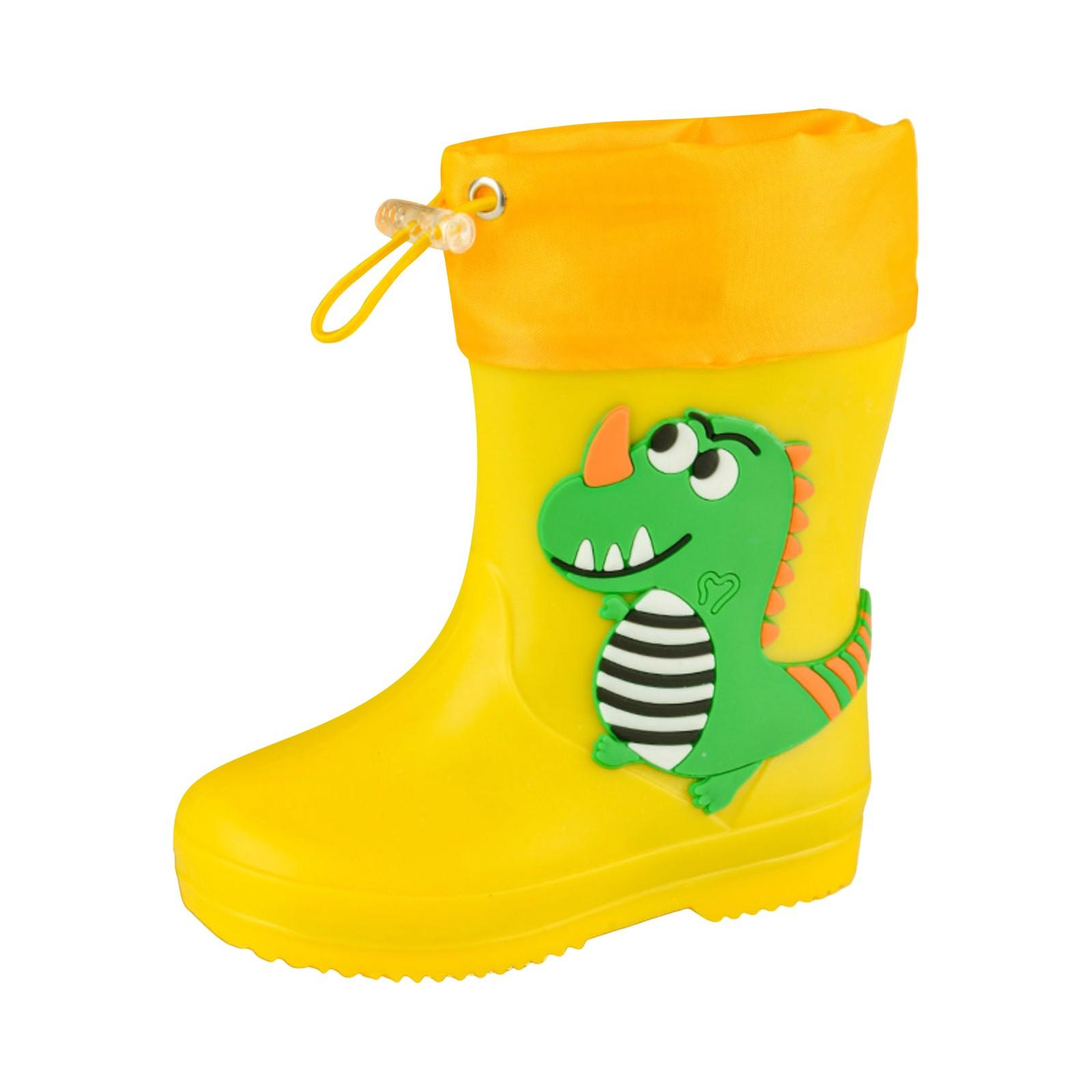 

Сапоги, детские непромокаемые резиновые сапоги половинной высоты на подкладке, дождевые ботинки с завязками, нескользящие дождевые сапоги с героями мультфильмов, легкие уличные сапоги 16 жёлтый