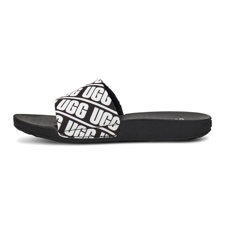 UGG Kids  Beach Slide Black White 1107981K-BWHT 33.5
