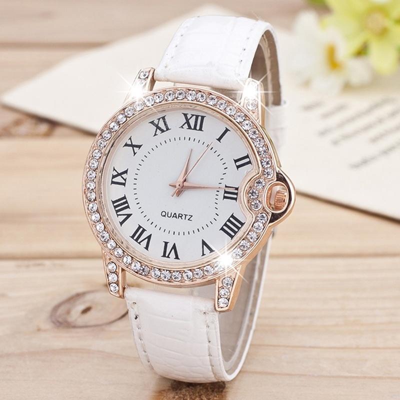 Rose Crystal Women Bracelet Quartz Wrist Gift