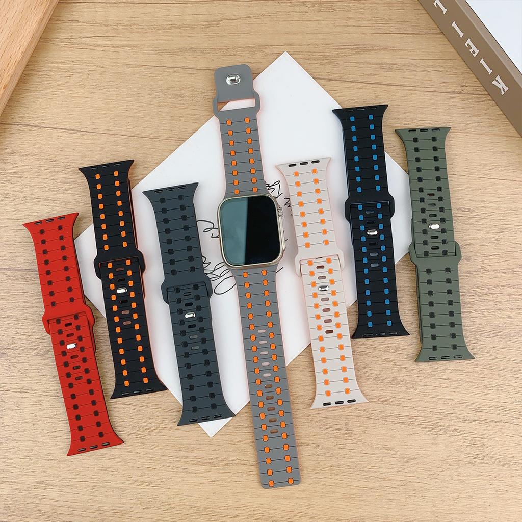 Silicone band For Apple watch Strap 45mm 41mm 44mm 49mm 40mm 38 42mm 46mm bracelet correa iwatch Series 10 9 8 7 6 5 3 SE Ultra