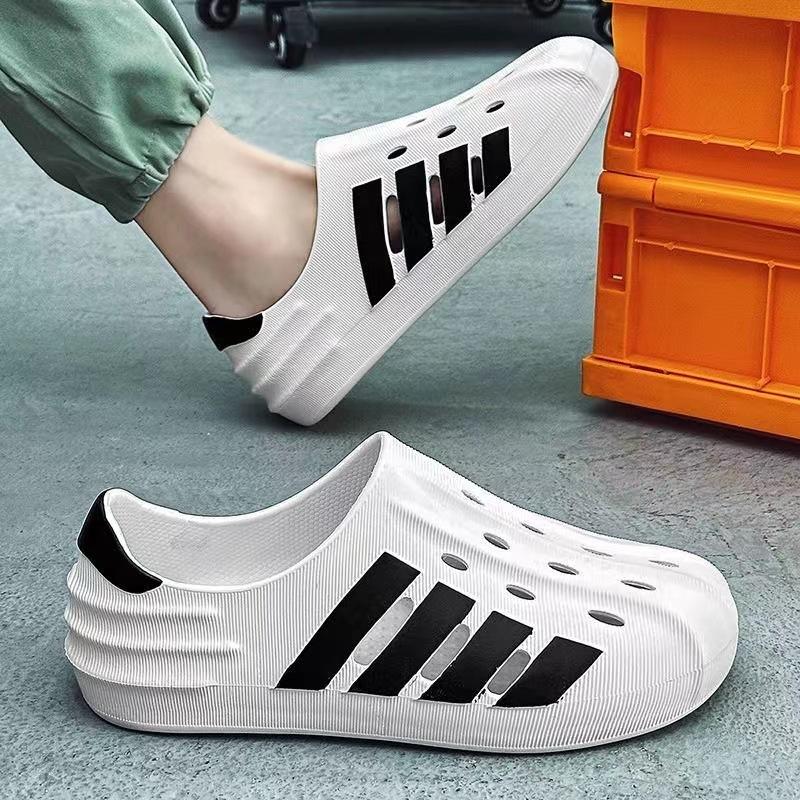 

Stepping on shit hole shoes men s summer wear sports two wear bag head slippers large size beach sandals night market wholesale 36-37 чорний
