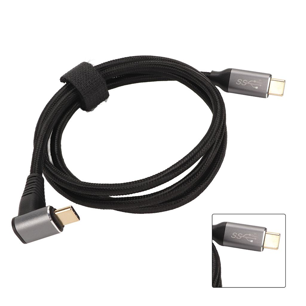 90 Degree USB C Cable 4K 60Hz Supports PD100W Type C 3.2 Gen2 Full Function USB C Fast Charging Cord for