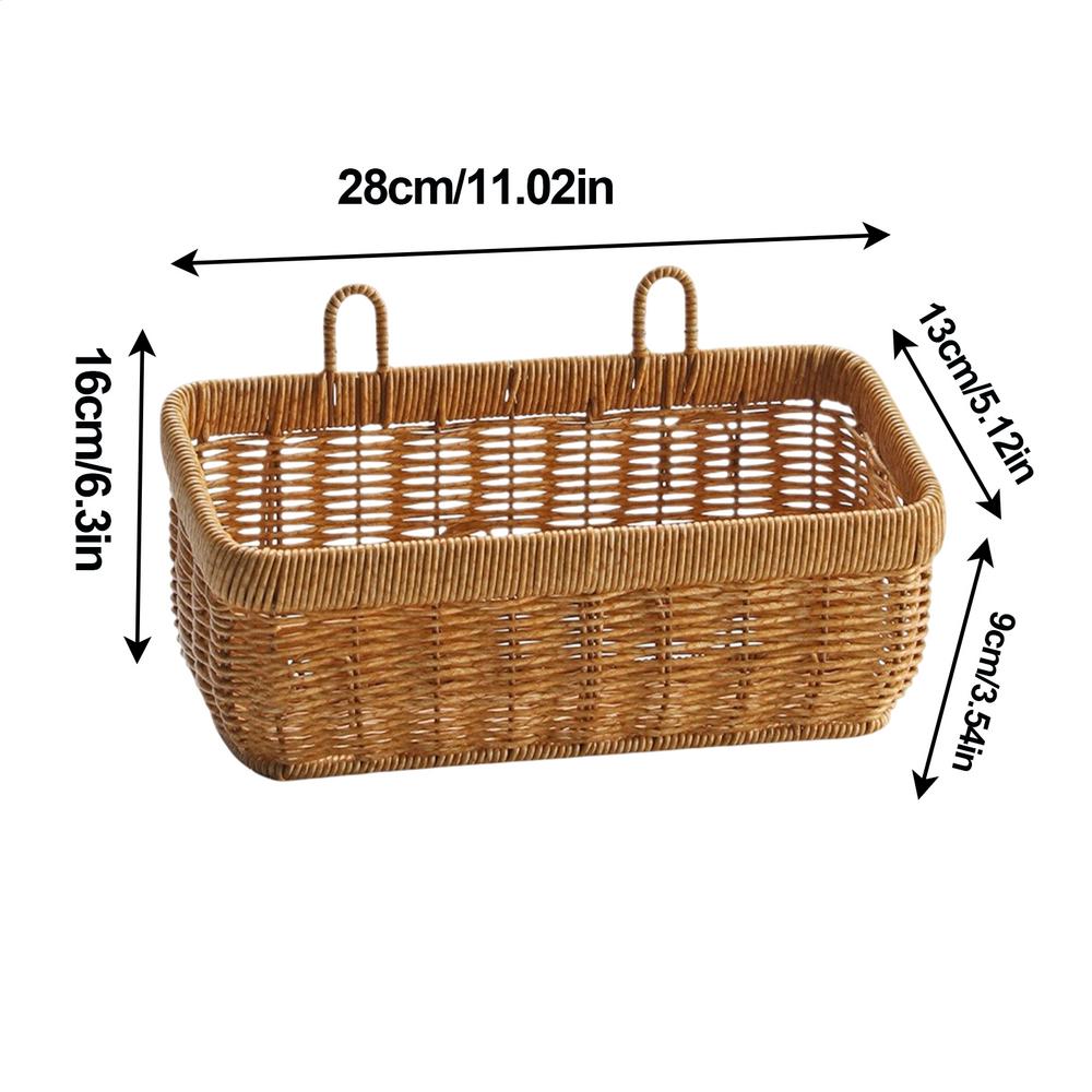 Wall Hanging Basket, Boho Style Hand-Woven Hanging Storage Baskets Ideal for Boho Room Decor, Kitchen, Garden, and Living Room