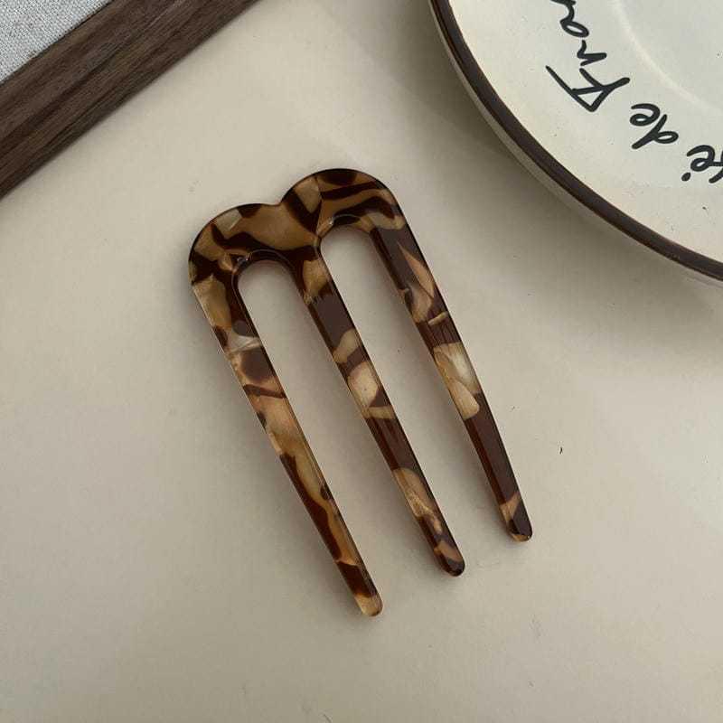 

French Hair Pins For Women U Shaped Hair Forks Vintage Hairstyle Accessories Fashion 3 Prong Bun Hair Sticks Headwear