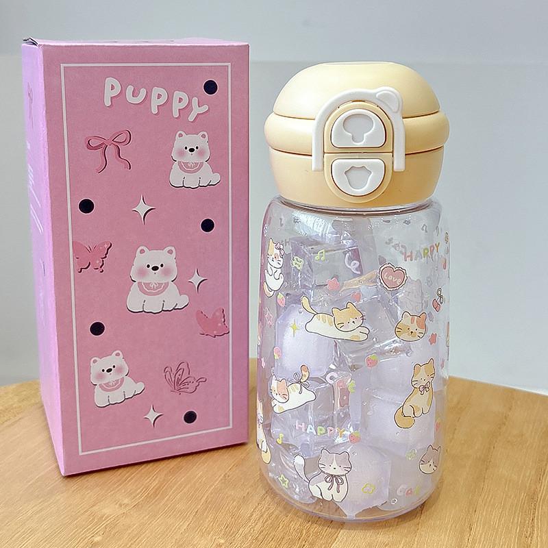 500ml Portable Plastic Cup With Straw For Students And Kids