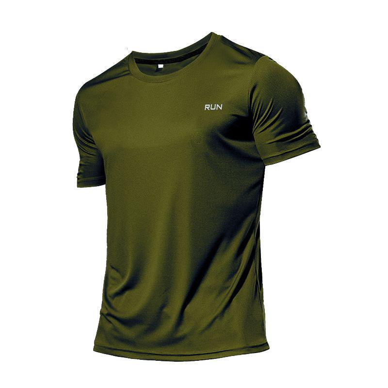 

Unisex Quick-Dry Marathon Ice Silk Running T-Shirt - Breathable, Lightweight, Loose Fit, Short-Sleeve Sports Top for Summer. M армія зелений колір
