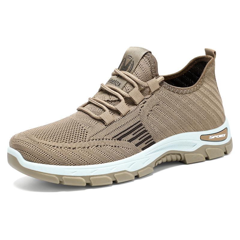 Shoes men's summer soft-soled comfortable sports shoes breathable running shoes flying woven fashion versatile mesh men's shoes