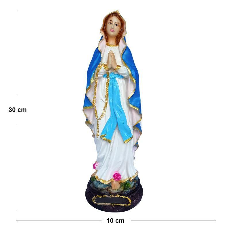 PolyMarble 1 Feet Lourdh Mary paráda Idol Katolická zeď Dekorativní křesťanské sochy Figurka Home Decor Řemeslo Oteplování domu pro obývací pokoj