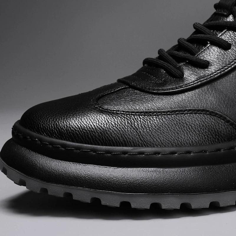 New Men's Casual Shoes Microfiber Leather Men Sneakers Platform Soft Sole Man Sport Running Shoes Comfortable Lace-up Shoes