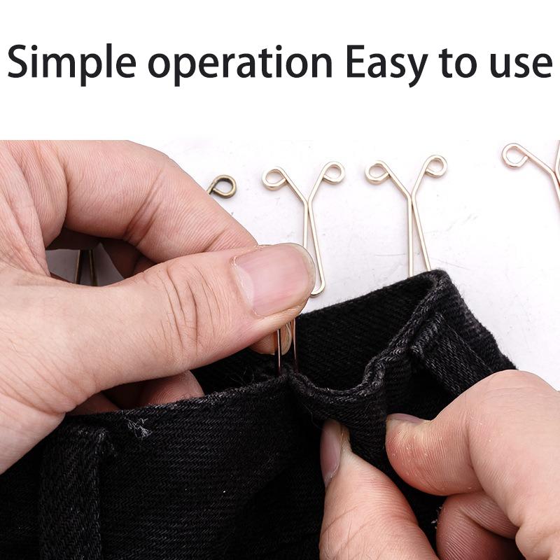 1/5 Peças Botões em U para Ajustar a Cintura Liga Ajustável Fivela de Jeans Sem Marcas Clipes Destacáveis para Calças Botão Sem Costura Fácil de Usar