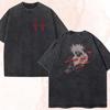 Jujutsu Kaisen Anime Gojo Satoru Graphic Print Tshirt Cotton Women Men Vintage Washed Harajuku Tees Loose Casual Oversized Tops