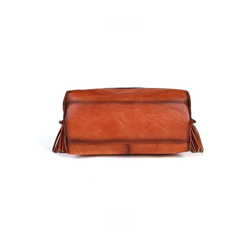 Johnature Vintage Embossed Women's Bag Genuine Leather Large Capacity Versatile Shoulder & Crossbody Bags