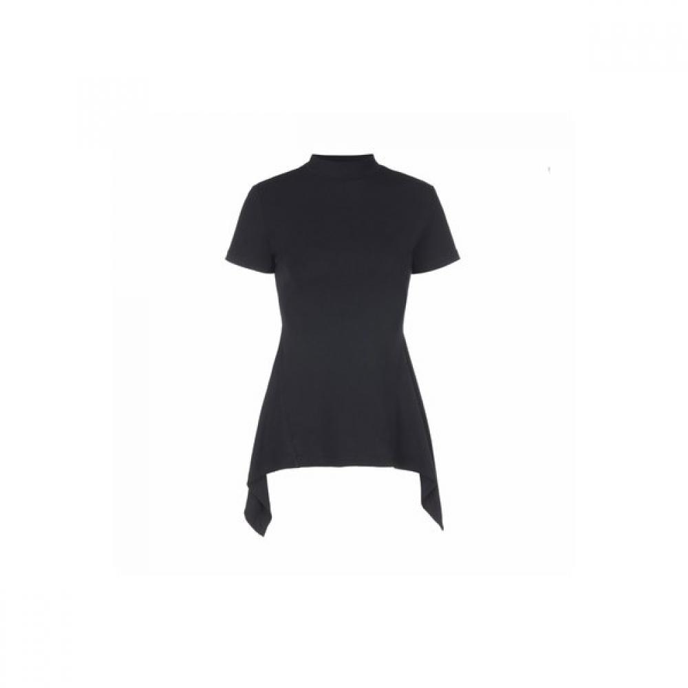 Bermudagrass Draped Long Top Black