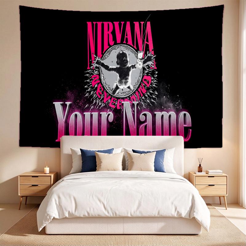 Nirvana (1) Individualaus vardo gobelenas Sieninis gobelenas Sienos meno dekoras Miegamajam Svetainei
